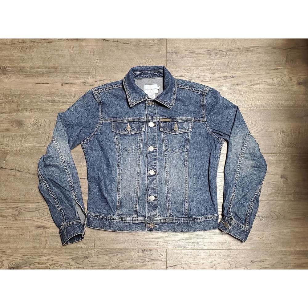 Vintage 90s Calvin Klein CK Jeans Denim Jean Trucker Jacket Womens Small S